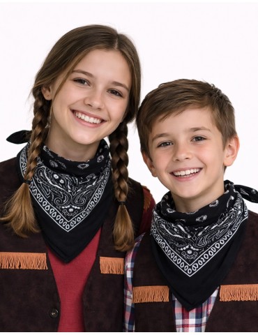 Bandamka Chusta Kowbojska Czarna CA071 pin-up apaszka bandanka