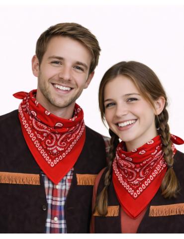 Bandamka Chusta Kowbojska Czerwona CA070 pin-up apaszka bandanka