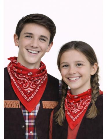 Bandamka Chusta Kowbojska Czerwona CA070 pin-up apaszka bandanka