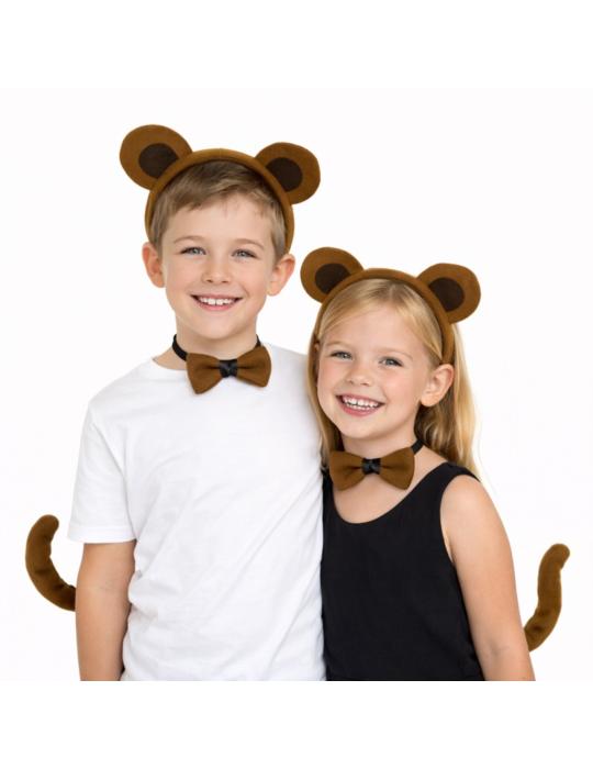 Zestaw Misia Niedźwiadek Opaska 88495 Ogon brązowy Miś Zoo zwierzęta