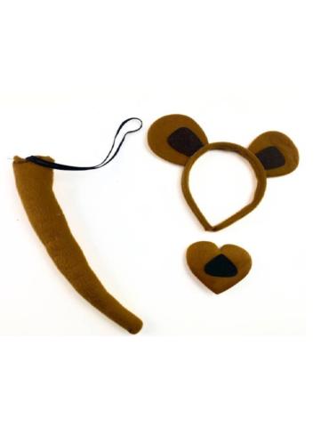 Zestaw Misia Niedźwiadek Opaska 88495 Ogon brązowy Miś Zoo zwierzęta