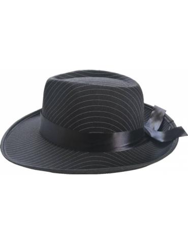 Kapelusz Al Capone Czarny w Paski CC169 białe boss gangster prohibicja lata 20 30