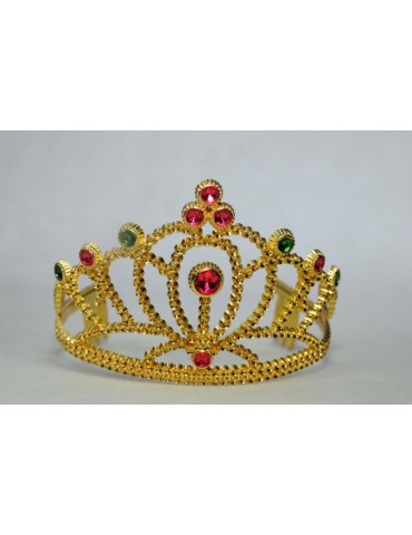 Diadem Złoty CA222 ze zdobieniem korona księżniczka królewna bal