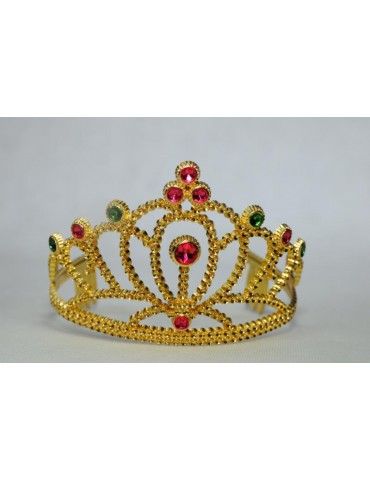 Diadem Złoty CA222 ze zdobieniem korona księżniczka królewna bal