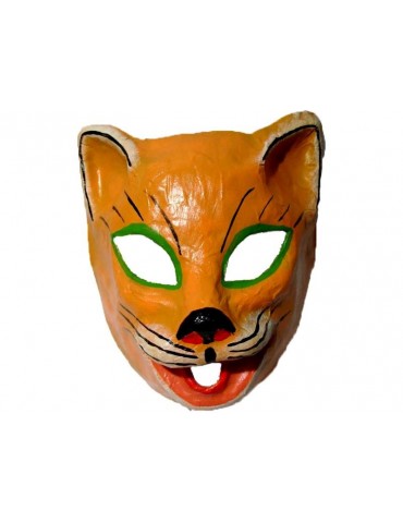 Maska Ręcznie Robiona Kot MR23BZ Pomarańczowy