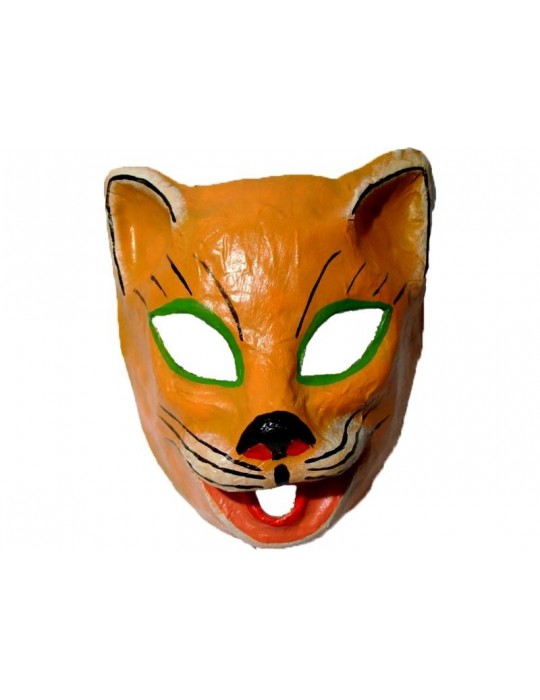 Maska Ręcznie Robiona Kot Pomarańczowy