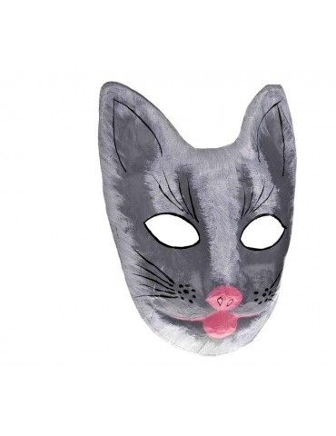 Maska Ręcznie Robiona Kot Szary BZ