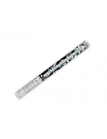 Tuba z konfetti, srebrny, 60cm, 1szt.