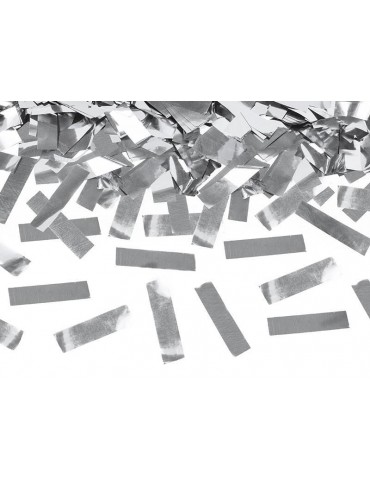 Tuba z konfetti, srebrny, 60cm, 1szt.