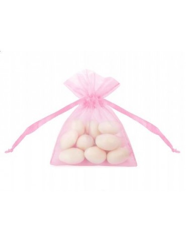 Woreczki z organzy, różowy, 10cm, 50op.