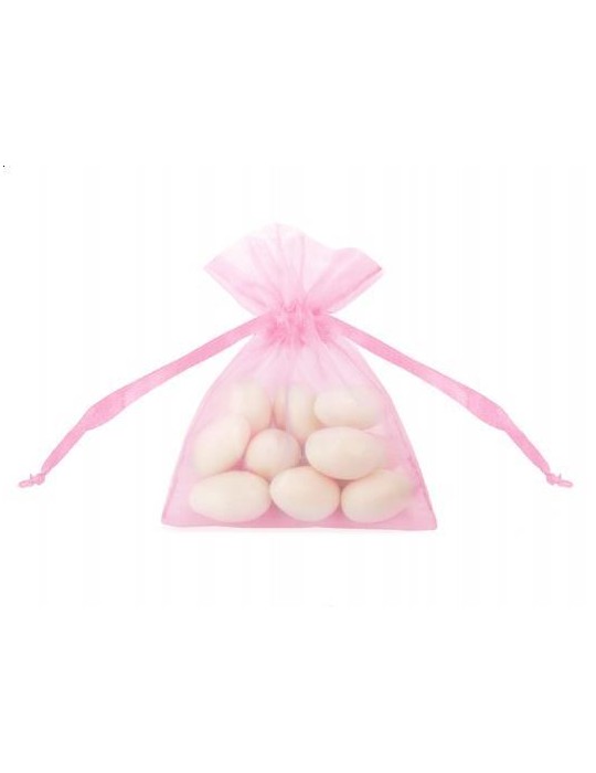 Woreczki z organzy, różowy, 10cm, 50op.