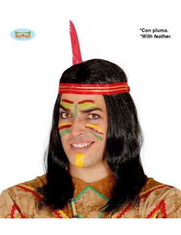 Peruka Indiańska Czarna CP 007