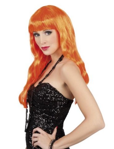 Peruka Długa Super Pomarańcz 85873