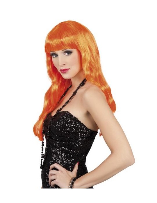 Peruka Długa Super Pomarańcz 85873