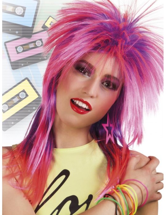 Peruka Lata 80-te różowa 85806