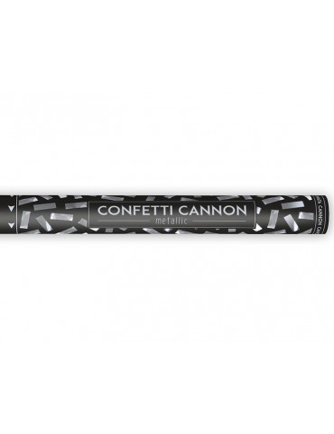 Tuba z konfetti, srebrny, 60cm, 1szt.