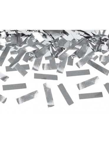 Tuba z konfetti, srebrny, 60cm, 1szt.