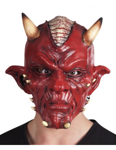 Maska Diabeł Delux Halloween 97505 straszny z rogami