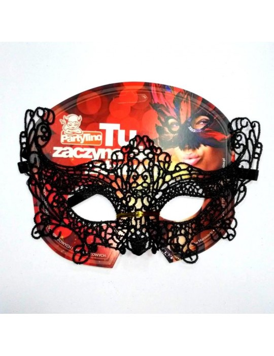 MASKA KORONKOWA GREY CZARNA PT 063