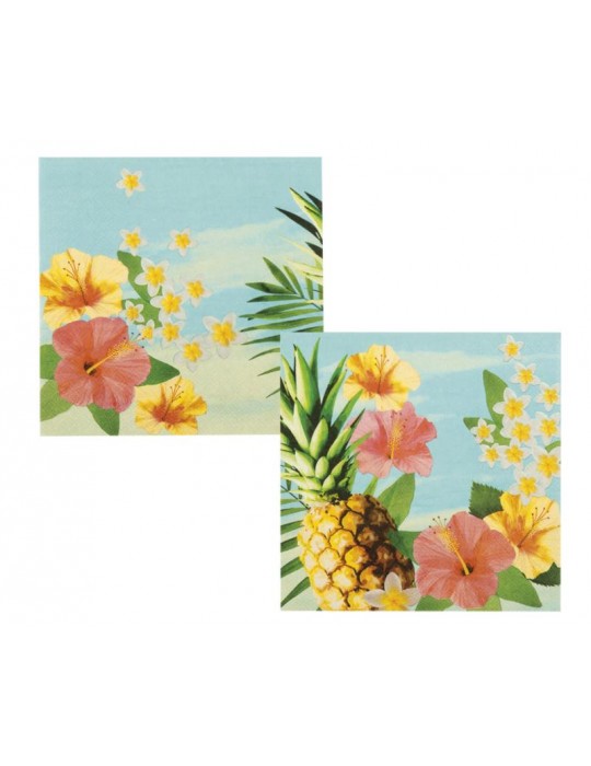 Serwetki hawajskie kwiaty 33x33 52486