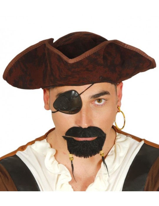 Kapelusz Pirat Kapitan brązowy 13902
