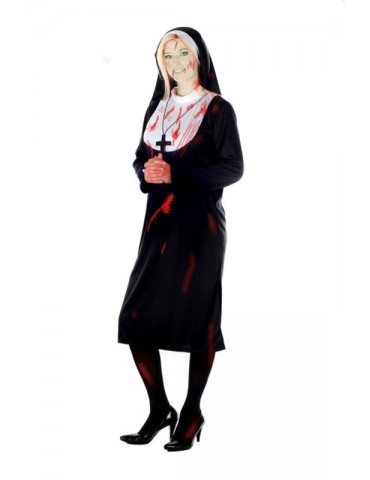 Ad Strój Zakonnica Halloween DD301 S/M Sztuszna krew w zestawie