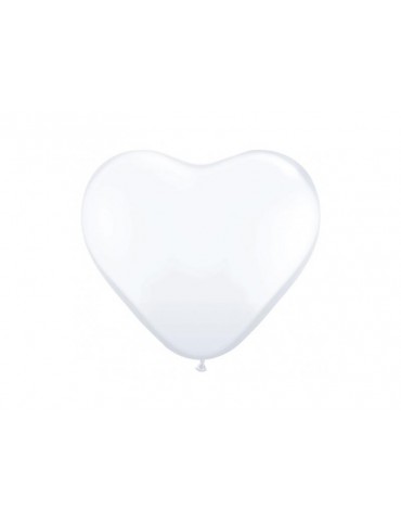 Balony 10"" Serca, Pastel biały, 6szt.