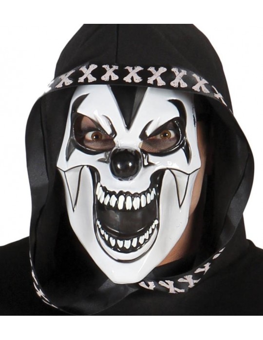 Maska klaun Horror Czarno Biała 2655BZ