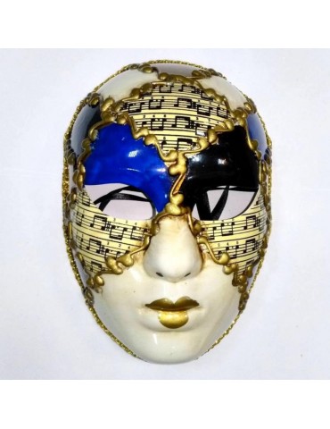 Maska wenecka twarz z niebieskim PM031N