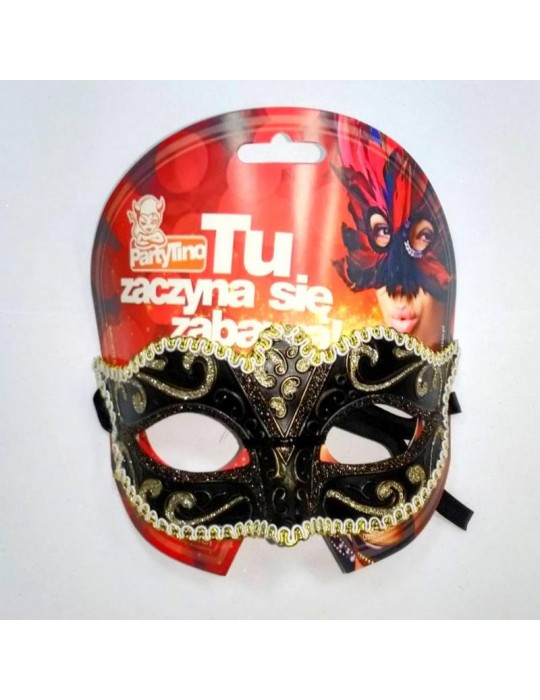 Maska wenecka super CZARNA PM 032C