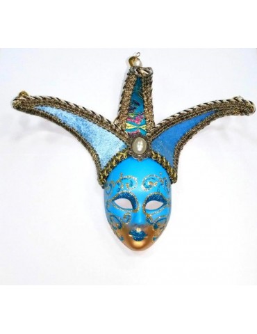 Maska Wenecka mini niebieska CA041N dekoracja wenecka bal wenecki