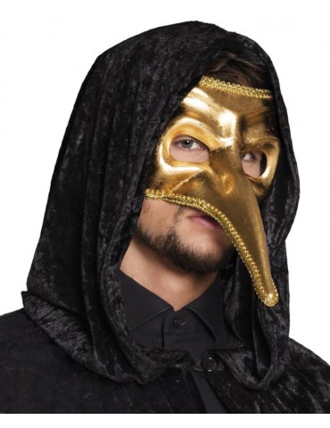 Maska wenecka z nosem złota LUX 00216
