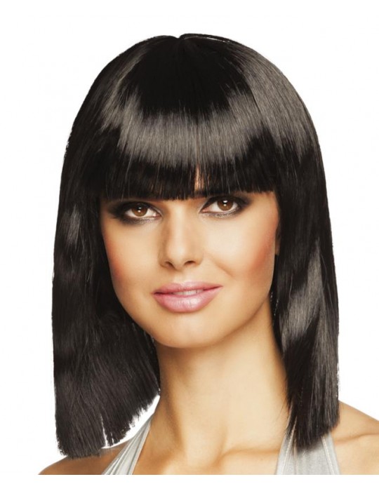 Peruka do ramion CZARNA 85760