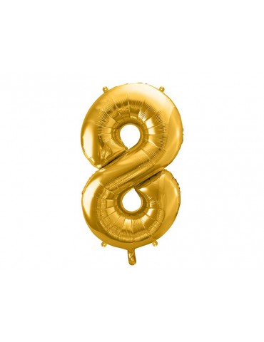 Balon foliowy Cyfra ""8"", 86cm, złoty