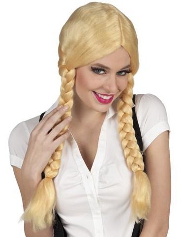 Peruka Długa Blond z Warkoczami 86187 Bawarka Oktoberfest Księżniczka