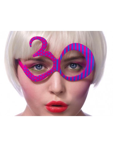 Okulary 30, fuksja, 1szt.