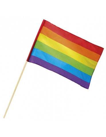 Flaga TĘCZA LGBT na patyku 30x45cm 44722 Parada Równości Kolorowa