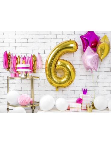 Balon foliowy Cyfra ""6"", 86cm, złoty