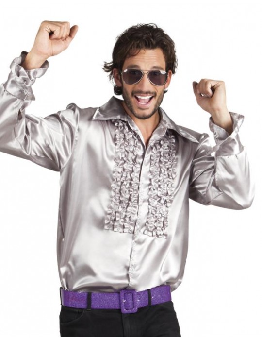 Ad Strój Koszula falbany srebrna02168XL