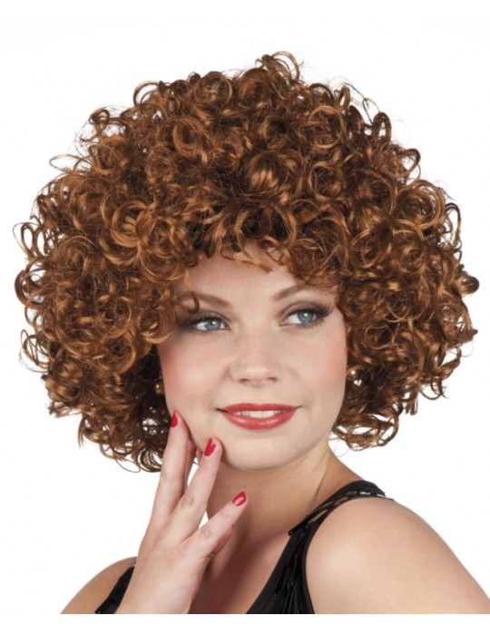 Peruka kręcona brąz 86228