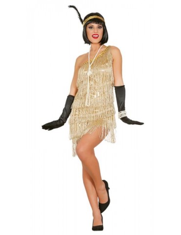 Ad Strój Złoty Lata XXte 84595BZ M 20-te Charleston Prohibicja