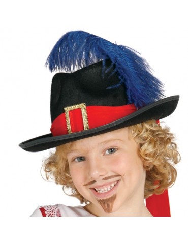 Kapelusz Muszkieter dla Dzieci 13562BZ z piórkiem