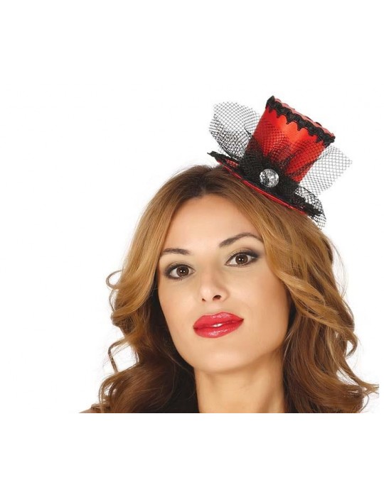 Kapelusz mini czerwony 13037BZ