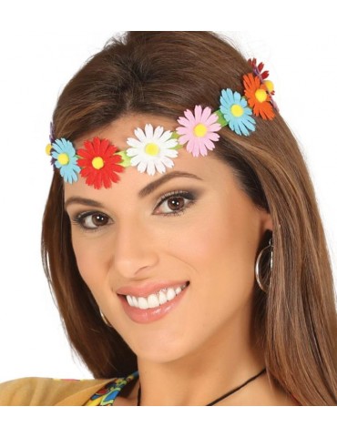 Opaska z kolorowymi kwiatkami 17391BZ Wiosna Hpiska Lata 70-te