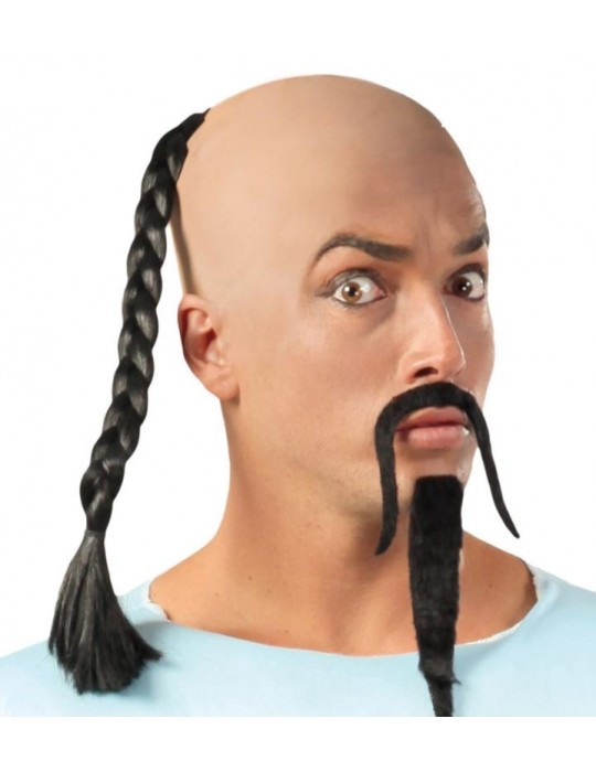 Peruka łysina z warkoczem 2307BZ