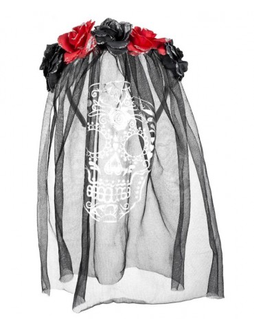 Opaska Halloween róże z tiulem 97044