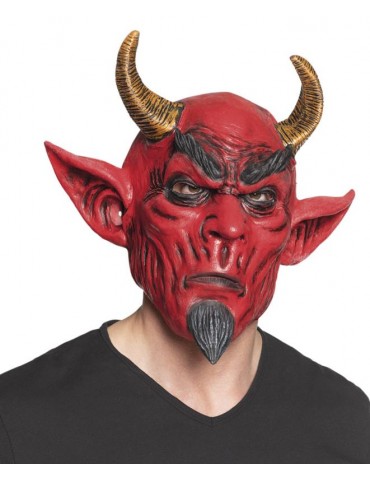 Maska diabeł głowa z rogami latex 97571