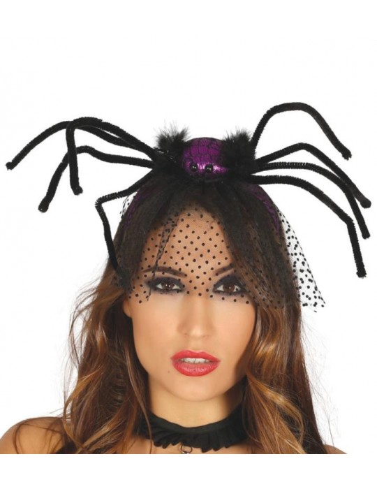 Opaska z pająkiem z woalką 26096BZ