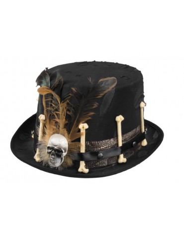 Cylinder z czaszką i piórami 72181