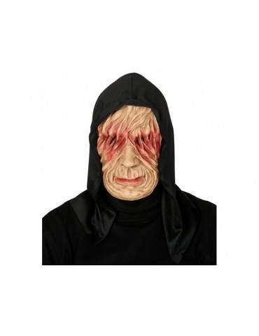 Maska trędowata twarz z kapturem 2872BZ Halloween straszna